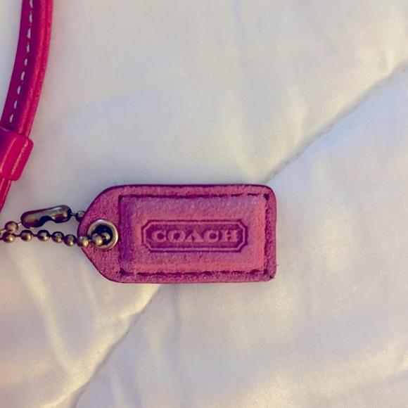 Coach Pink Suede Wristlet - Picture 2 of 5